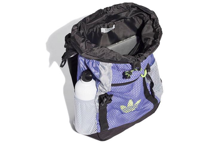 Adidas Originals Polyester Backpack Small Unisex Purple/Halo Silver/Signal Green GN2236
