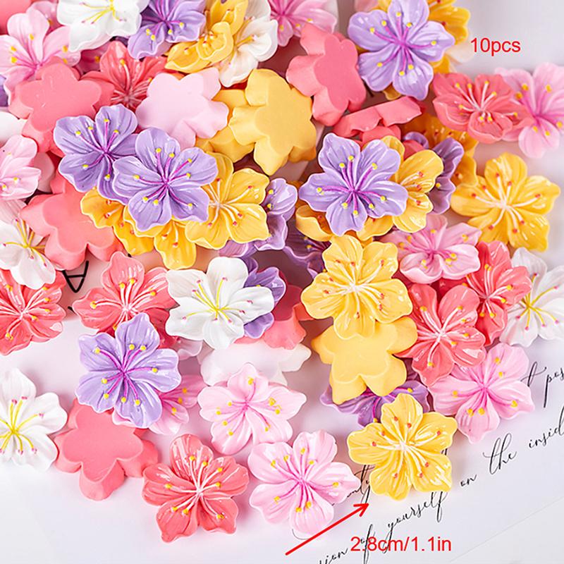 

10 шт. Мультяшная серия «Цветущая сакура» из смолы, Изготовление ювелирных изделий своими руками, Украшение для повседневной жизни и аксессуары для украшения дома