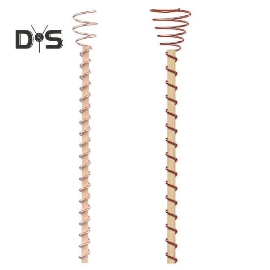 Electroculture Plant Stakes Copper Gardening Antenna Stakes Spiral Copper Wire On Wooden Stakes for Electroculture Plants Fruits Vegetables Growth
