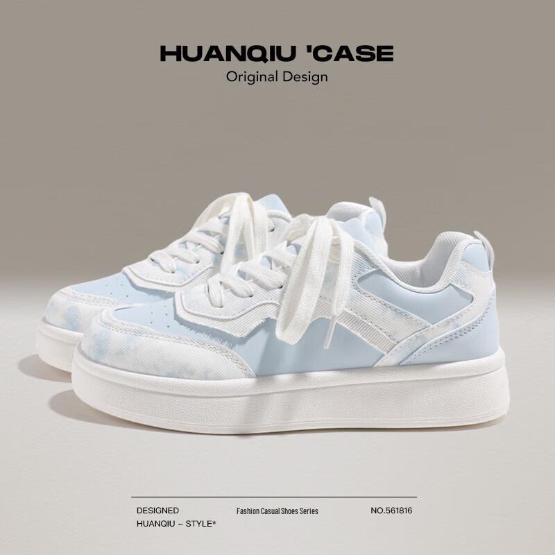HUANQIU Women s Classic Platform Skate Shoes 37