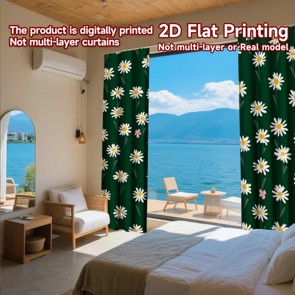 Set Of 2 Flat Printing Curtains Without Rod Floral Spring Design Saint Patrick Is Day Festival Popular Drapes Curtain Made Polyester