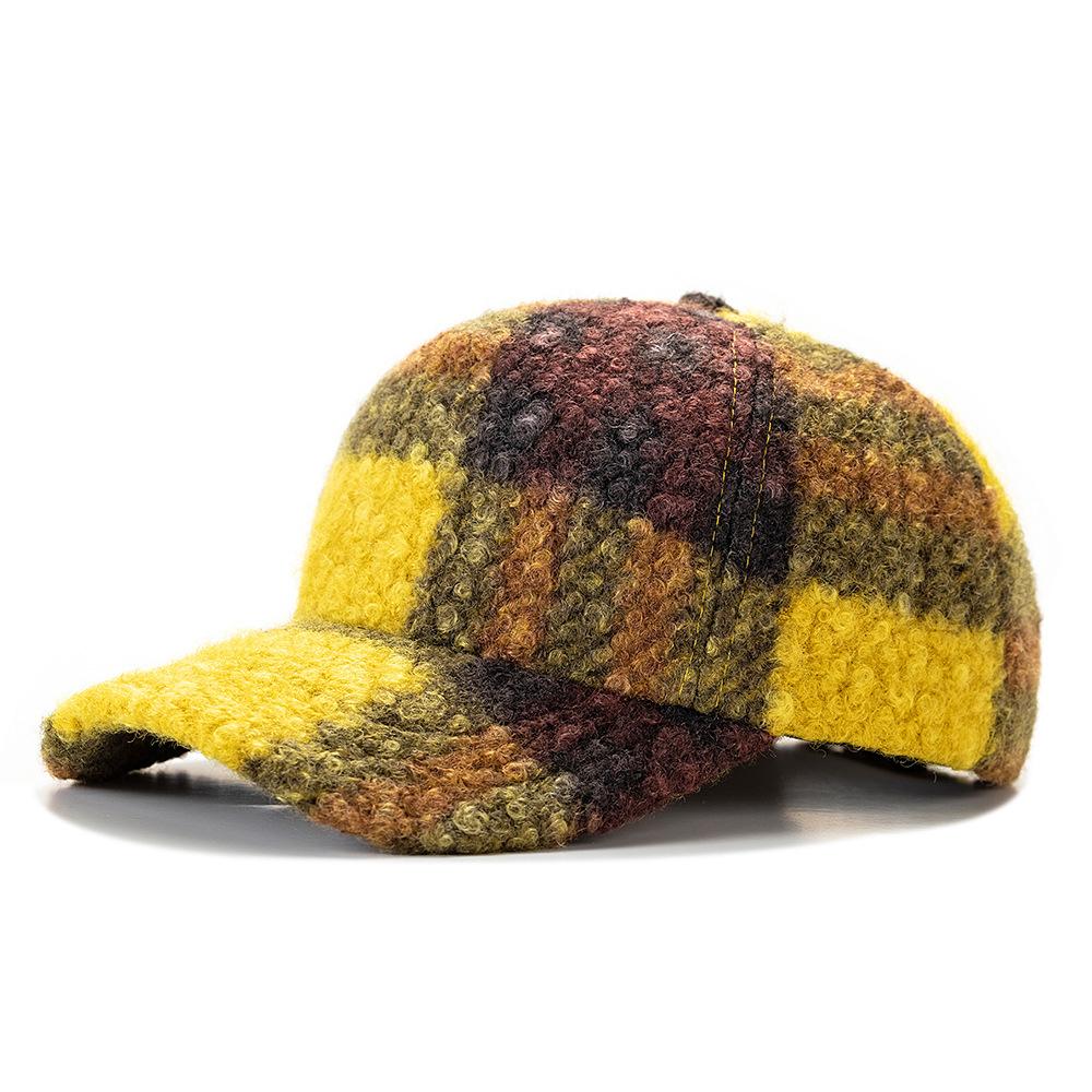 

Autumn Winter Color Block Warm Baseball Cap жовтий