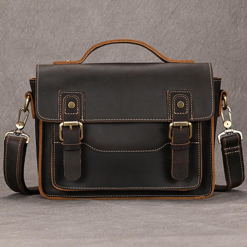 

Big Shoulder Bag Genuine Leather Crossbody Bag For Male Retro Fashion Style Men s Messenger Bags Sling Bags With Handle Handbags