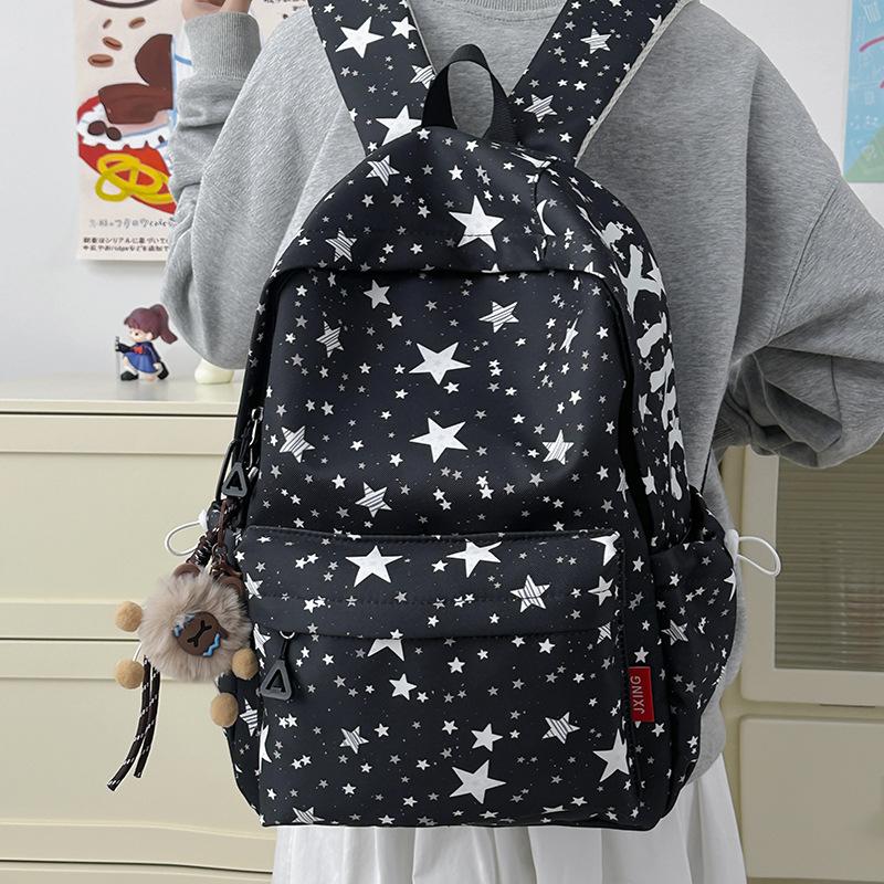 Schoolbag new female junior high school high school student star printing Korean version niche ins backpack Mori college student computer bag