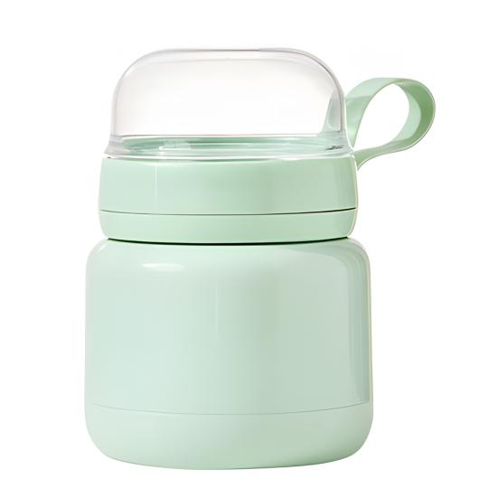 Portable Breakfast Cups Stainless Steel Lunch Cup Double-Layer Insulated Food Jar with Spoon Leakproof Travel Salad Container for Soup Salad