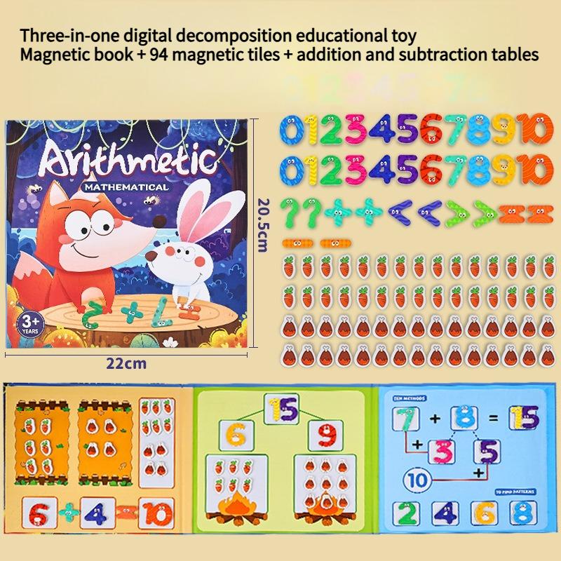 1SET Score Cognition Magnet Book Thinking Training Primary School Math Score Teaching Aids Children's Education Science Educational Toys