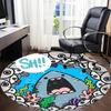 1pc Shark Eyes Office Round Area Rug, Indoor Mat Suitable ForOffice, Under Office Chairs Bedroom Living Room Home Decor, Room Deco,  n67