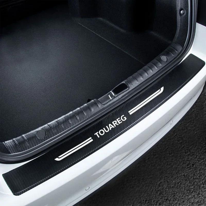 W147 Kohlefaser Auto Türschwellenleisten Schutz Aufkleber für Volkswagen VW TOUAREG Logo 2023 Kofferraum Stoßstange Kratzschutz Aufkleber