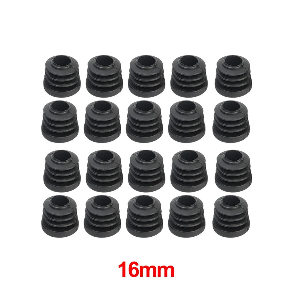 20-100pcs Round Steel Pipe Plastic Hole Plug Furniture Chair Leg Ladder Glide Protection Blanking End Cap Tube Pipe Insert Plugs