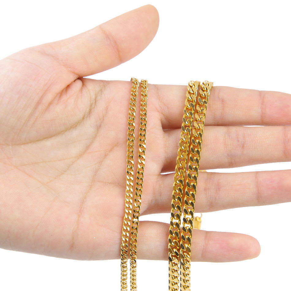 Personalized Hip Hop Necklace Cubanchain Gold Plated Miami Cuban Chain Men's Chain