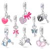 Pink Heart Lock Key Bead Charm Copper For Charms Copperoriginal Bracelet For Jewelry Making