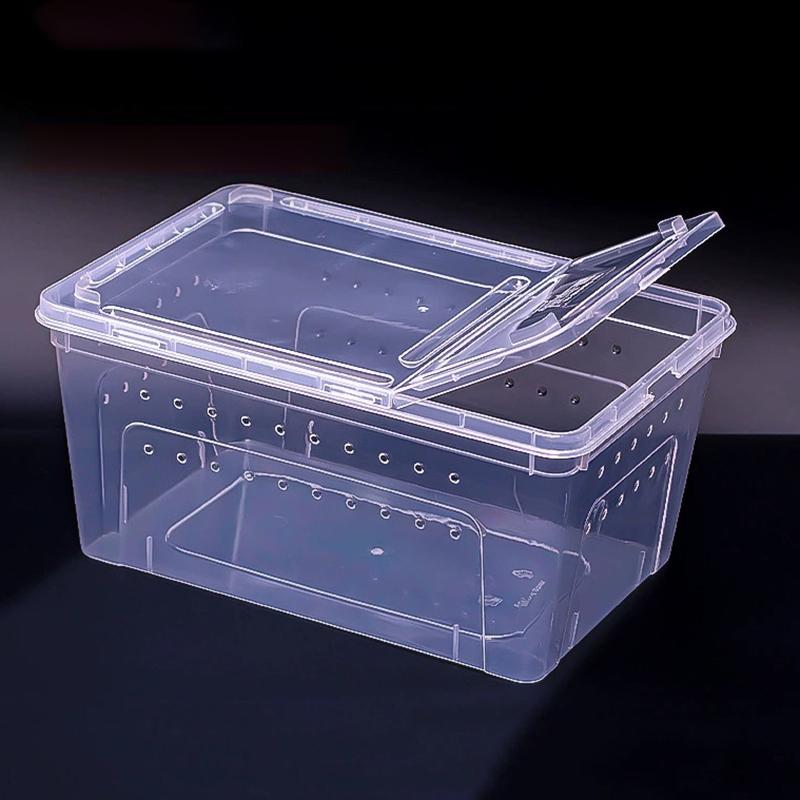 Reptile Breeding Box Secure Portable Terrarium with Clear View Escape Proof Lid for Transport and Pet Display