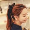 Sweet Beauty Satin Double-layer Bow Elastic Rubber Band Tied Thick Leather Hair Accessory Fashionable and Versatile