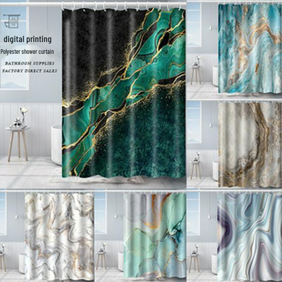 Translucent Waterproof & Mildew-Proof PEVA Shower Partition Curtain