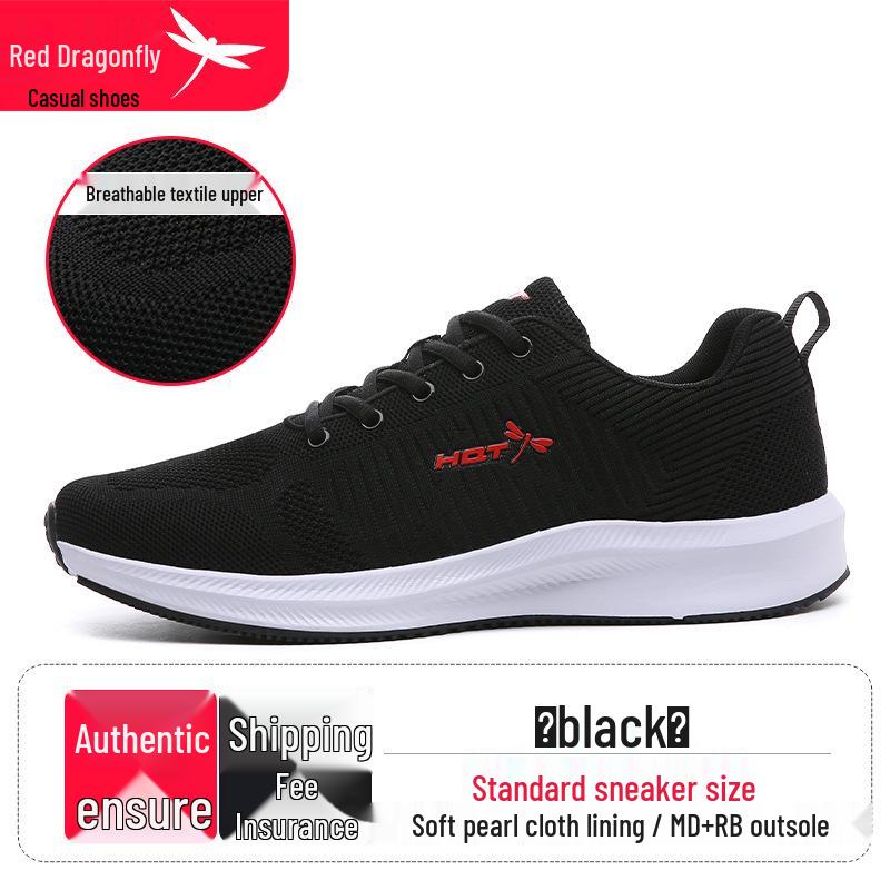 Red Dragonfly Men s Fly-Knit Mesh Running & Casual Sports Shoes - Spring/Autumn Collection 44