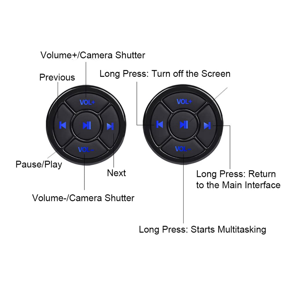 LOUJIN Media Button BT5.0 Remote Control Car Steering Wheel Remote Controller for Music Playback Selfie Compatible with AndroidiOS Devices