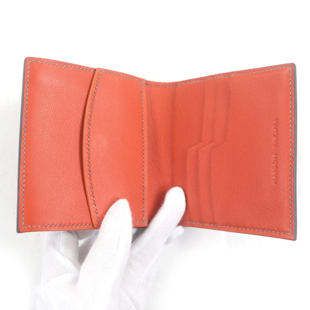 Excellent MAISON TAKUYA Bifold Wallet Compact wallet Charcoal Orange Used