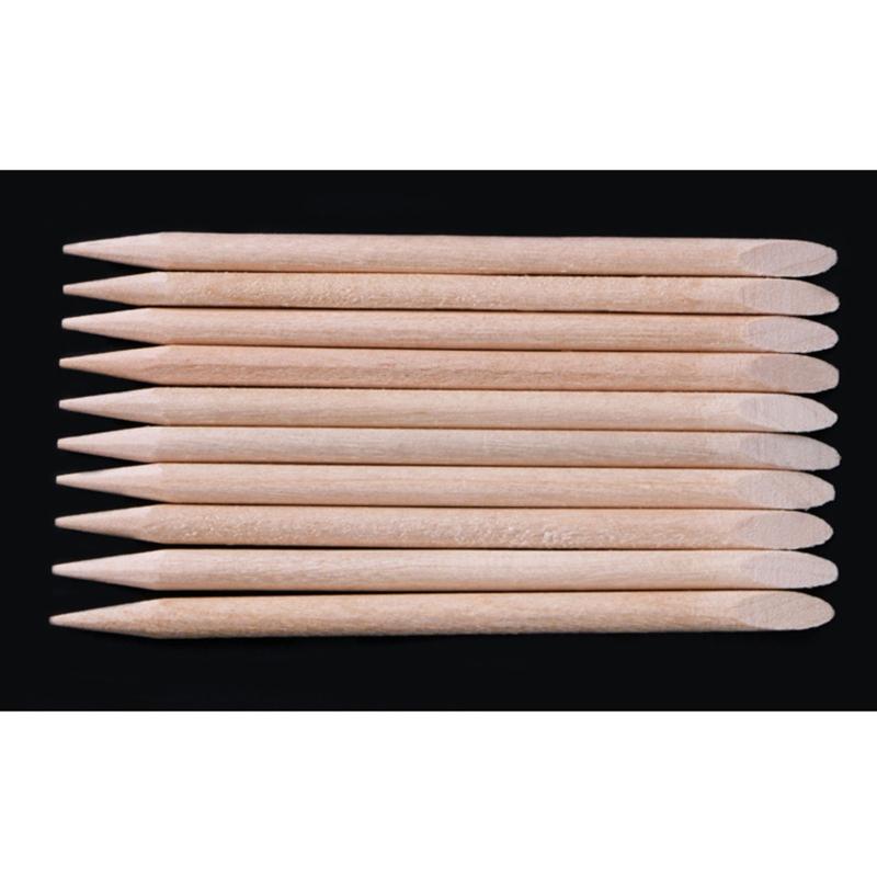 100× Orangenholzstäbchen für Nägel, Holz Nagelhautschieber Entferner für Maniküre Pediküre