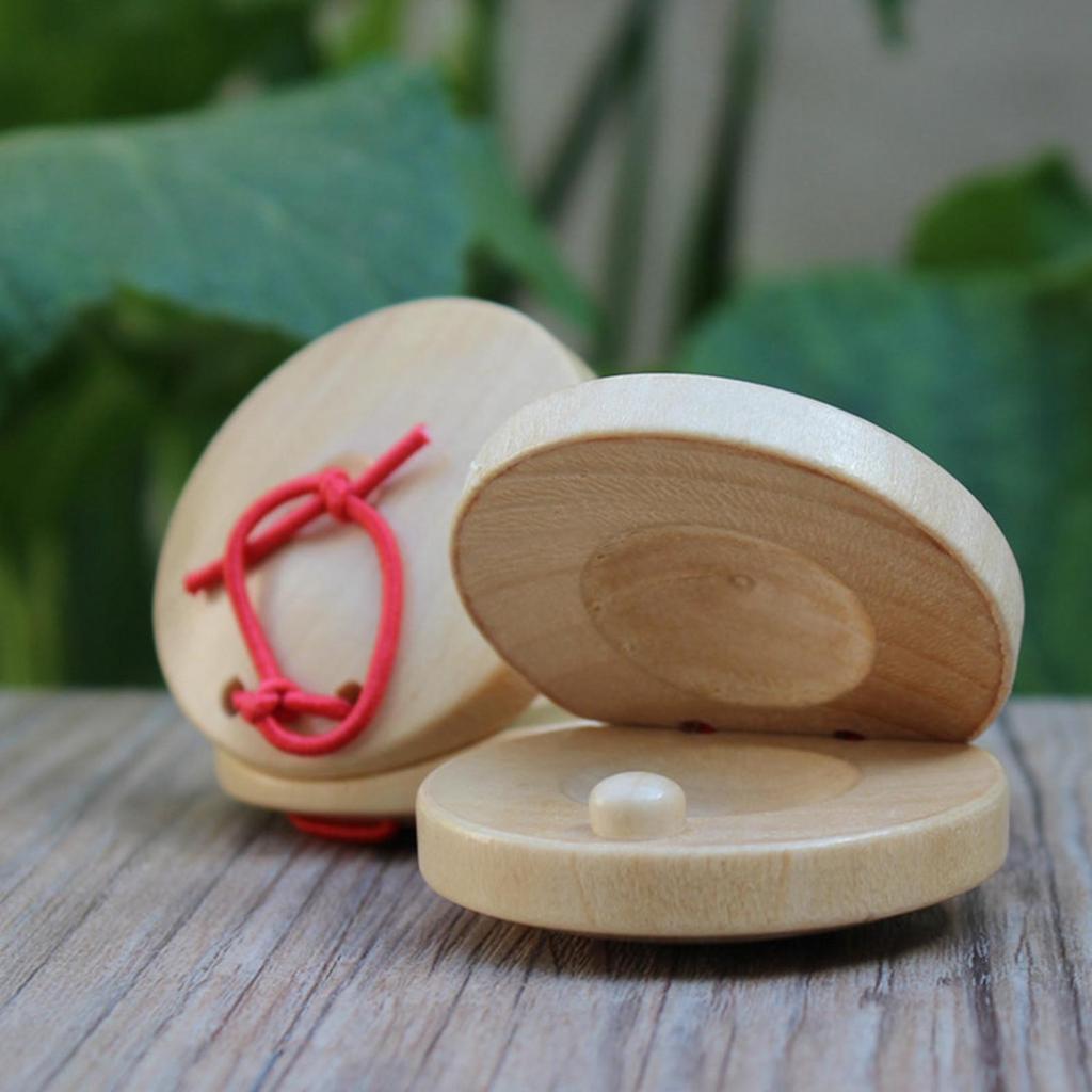 Wooden Castanet Kids Musical Castanets Instrument DIY Baby Instruments Rhythm Toy Percussion