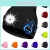 Outdoor Usb Rechargeable Bluetooth Knitted Beanie Hat With Music And Light Features For Winter Comfort