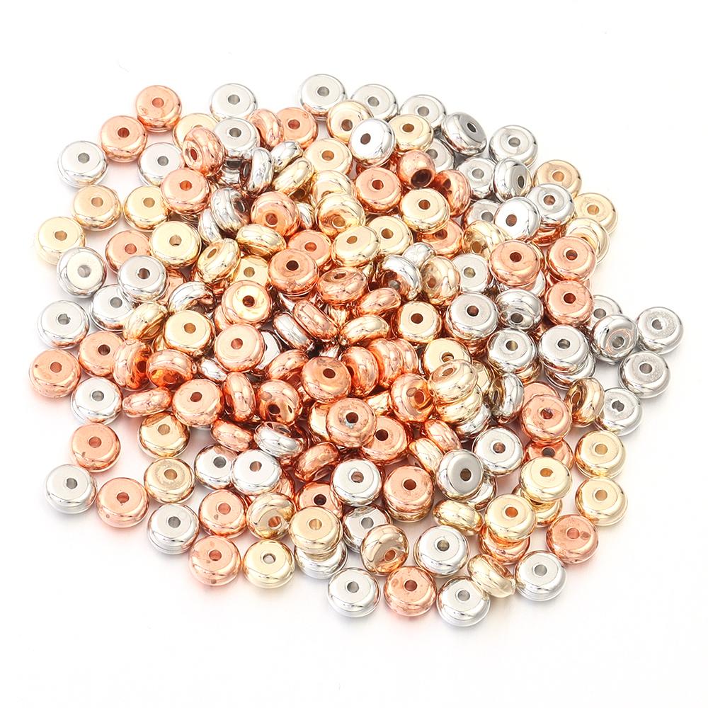 200-400pcs/Lot 4 5 6mm Round Flat Wheel Beads CCB Beads DIY Bracelet Necklace Loose Spacer Beads for Jewelry Making Wholesale