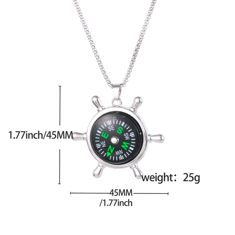 Pendant Outdoor Compass Multifunctional Survival Boat Rudder Compass Jewelry Necklace