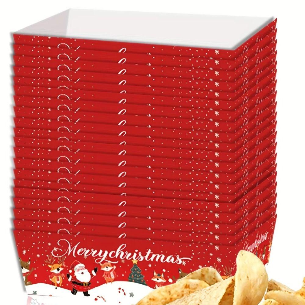 20PCS Disposable Disposable Serving Trays Food Grade Christmas Party Trays Christmas Party