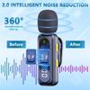 ABNR Professional Wireless Lavalier Microphone System With Smart Noise Reduction LED Power Display For Live Streaming Vlog