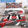 3PCS Besiktas Istanbul Football Club Bedding Set 2D Printing (Includes 1 Duvet Cover + 2 Pillowcases Coreless), Bedroom decor,Fan gift