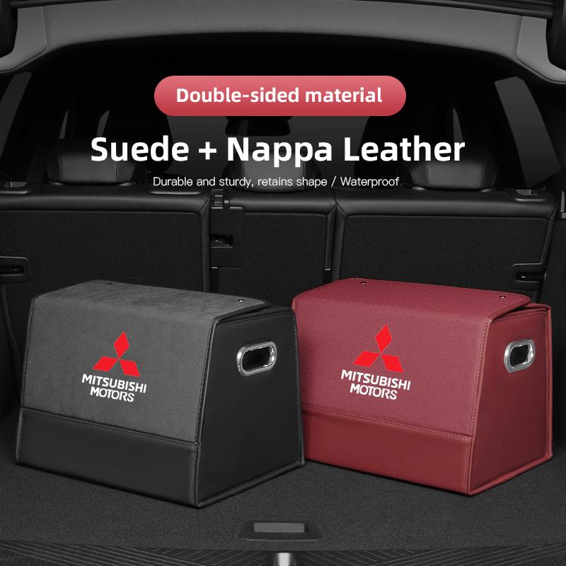 Auto Kofferraum Organizer Lederbox Mehrzweck Werkzeuge Große Kapazität Aufbewahrungstasche Faltbar Für Mitsubishi Eclipse Lancer Pajero Colt I200
