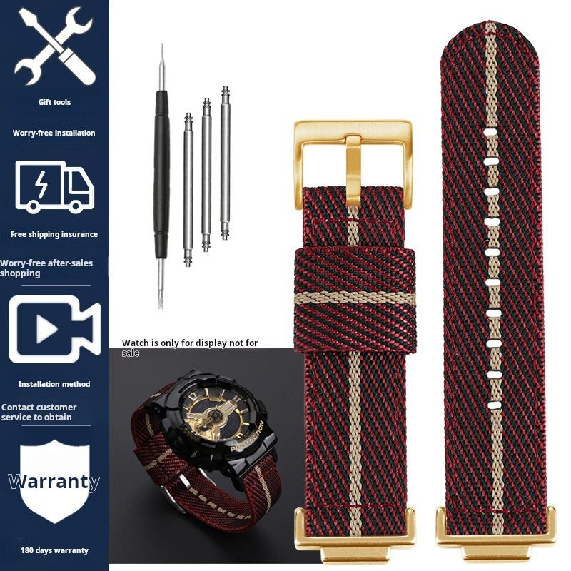 

16-мм нейлоновый ремешок для Casio DW5600 GWM5610 GA110 GA2100 GA-700 Мужские наручные часы для активного отдыха Модифицированный металлический адаптер Аксессуары 16mm Convex