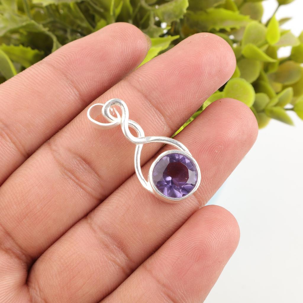 Iolite Pendant, 925 Solid Sterling Silver Pendant Handmade Gemstone Jewelry, Gifts For Wife Brand New Pendant