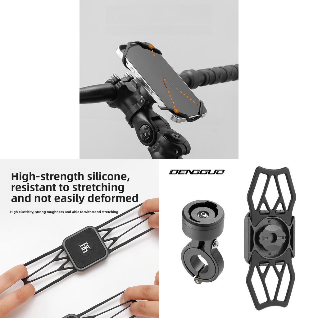 Silicone Bicycle Phone Holder With Strap For Mountain Cycling Gps Navigation Accessory