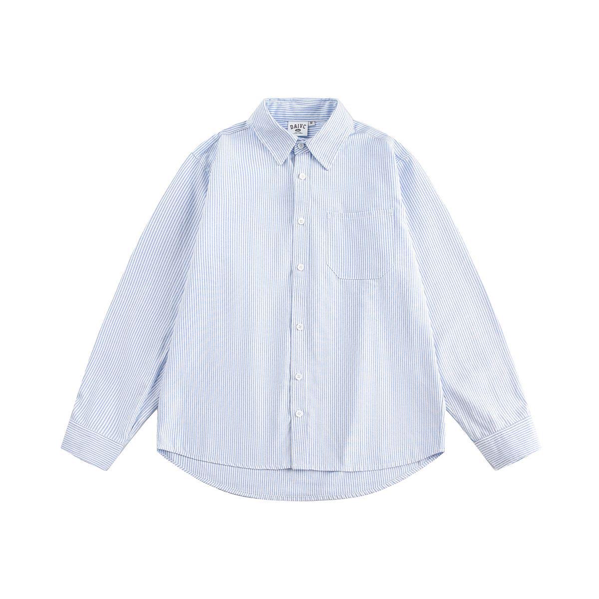 

RUIIENRS x DAIVC 2024 Осень Ретро Полосатая Минималистичная Рубашка CS048 XXL светло-синий