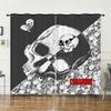 Curtains Skull Black Sunshade Bedroom Living Room Digital Printing Curtains Blackout Free Punching