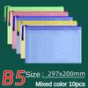 10 pezzi A4 File Bag Trasparente Mesh A5 Data Zipper Storage Bag B5 Student Test Paper Drawing Bag Office Waterproof Document Bag