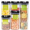 5Pcs / Set Food Storage Box Sealed Grain Storage Tank Dried Grains Container with Lid-Transparent Food Organizer