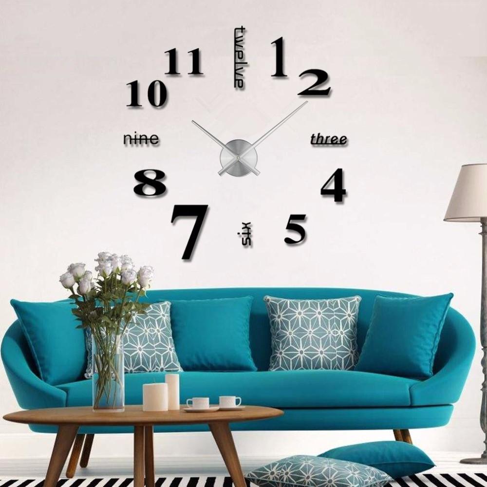 Acrylic 3D Digital Wall Clock, DIY Wall Sticker for Home & Living Room Decor