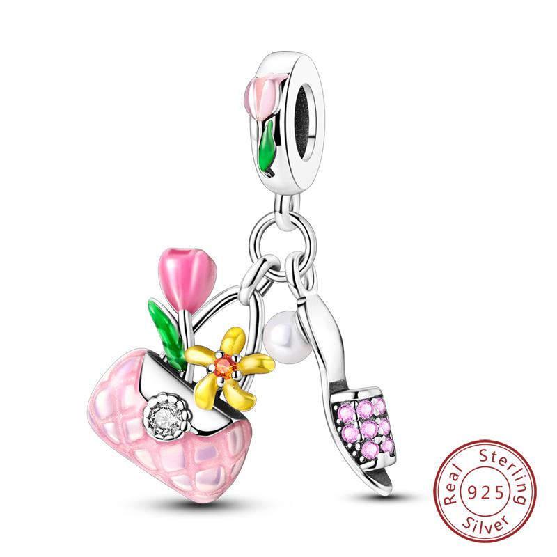 Fit Qikaola Original Bracelet Copper Flower Bird Series Charms Beads For Women Fashion Diy Jewelry Gifts Making