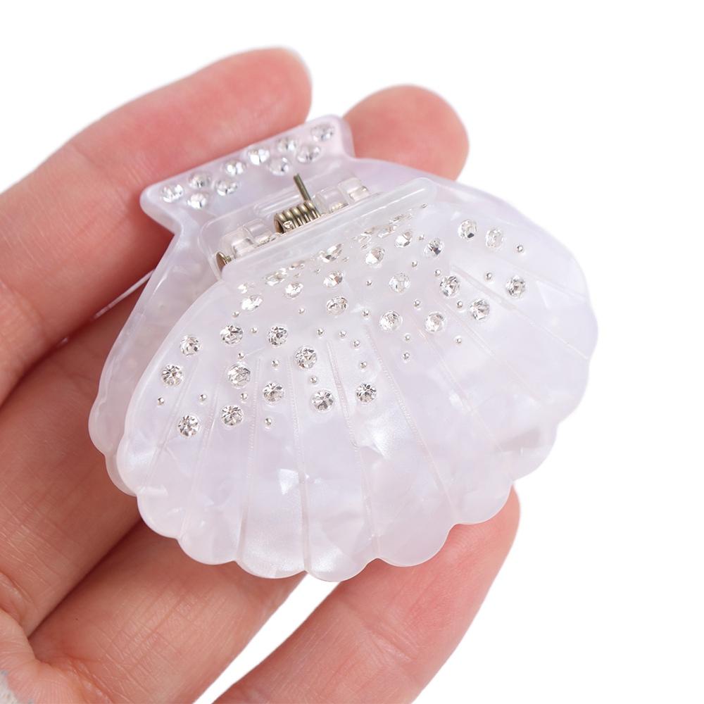 Korean Style Shell Hair Claw Rhonestone Shell Shape Claw Clip Vintage Shell Crab Clip  Girl
