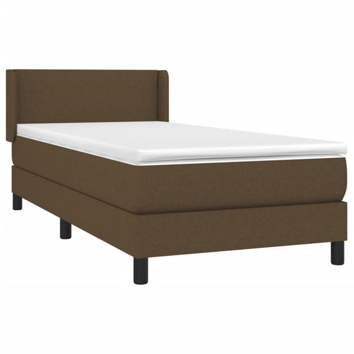 3129532 vidaXL Divan Bed with Mattress Dark Brown 100x200 Cm