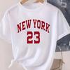 New York 23 Pattern Printed Tshirt Short Sleeve Round Neck Tshirt SpringSummer Casual Top Unisexs Clothing