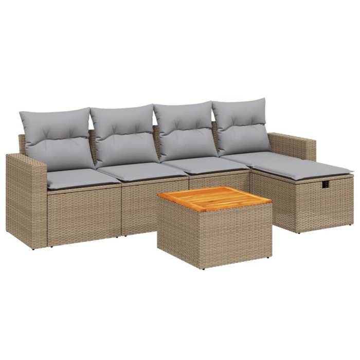 VidaXL Garden Lounge Set with Cushions 6 Pcs, Patio Sofas, Patio Furniture Set, Outdoor Furniture, Mix 3264832