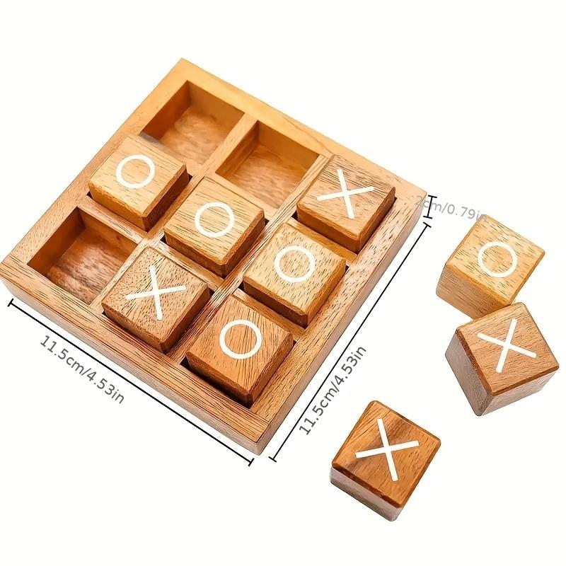Wooden Tic-Tac-Toe XO Game, Children's Educational Two-Player Board Game for Focus and Logical Thinking Training, Parent-Child Interactive Toy