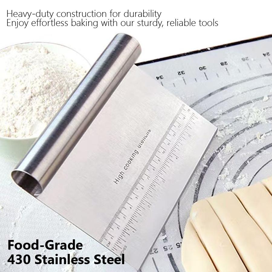 Raspador de Acero Inoxidable Pastel Sachima Raspador de Crema Raspador de Salchicha Harina Raspador de Masa Corte de Masa Raspador de Horneado Cuchillo Multifuncional de Corte