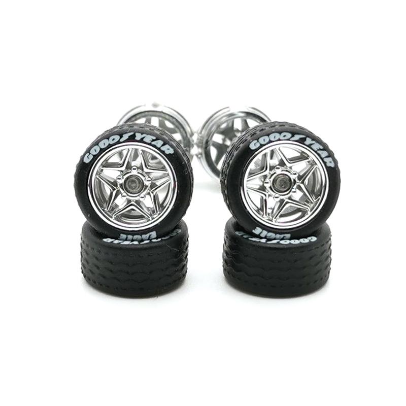 

1Set 11Mm 1/64 Alloy Car Wheels Removable Wavy Tires Uv Electroplate Mscp Series For Wheel/Matchbox/Domeka