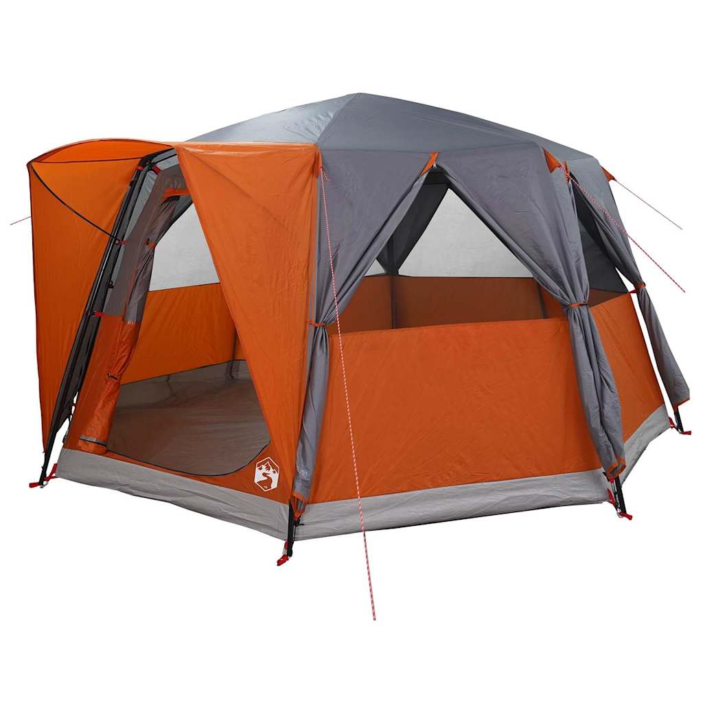 6 Person Tent with Grey and Orange Roof 425 x 396 x 222 cm