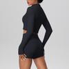 Women's Slim Fit Zip-Up Jacket & High-Waist Butt-Lifting Shorts Yoga Set