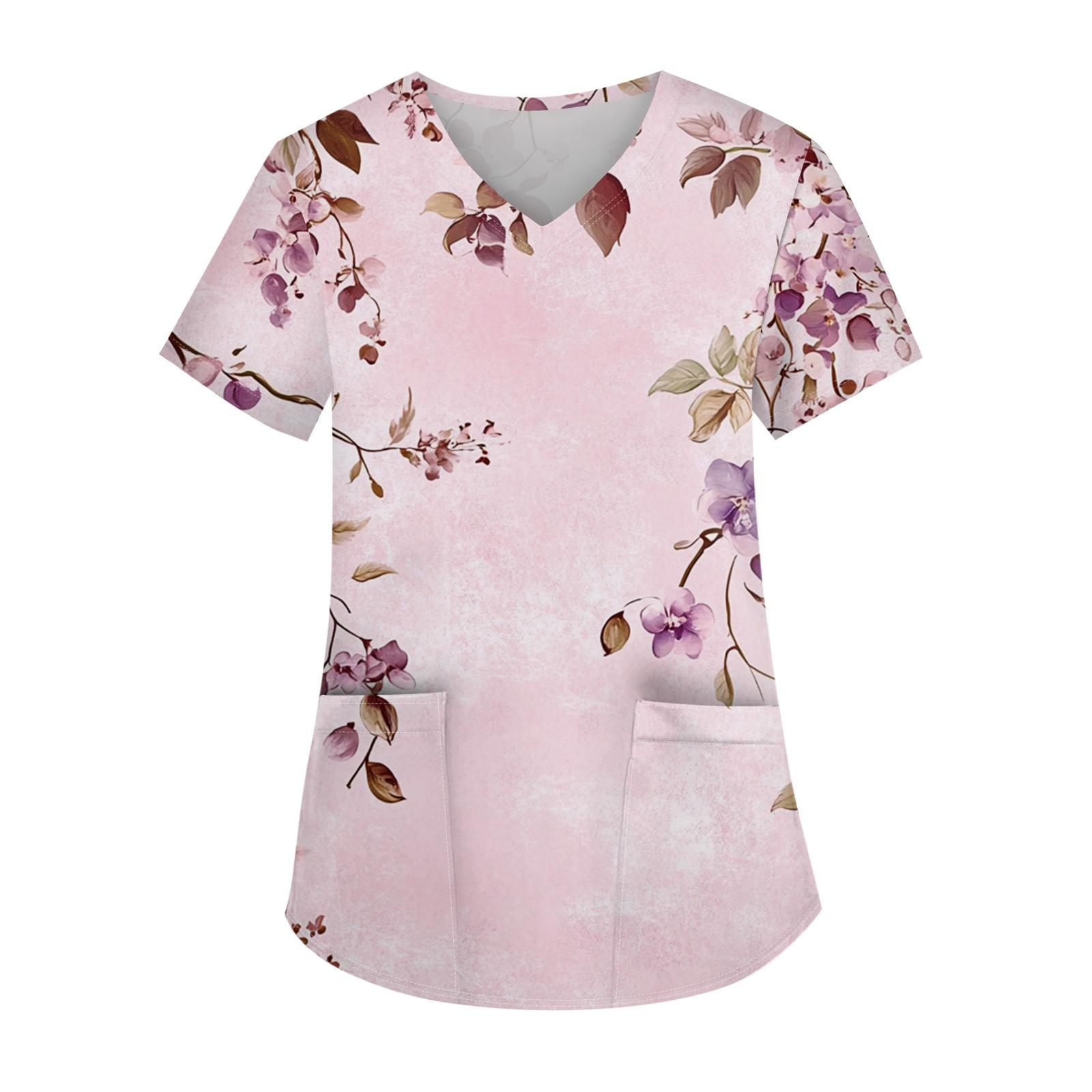 

Женская униформа с принтом, рабочая униформа, защитная рабочая форма с карманом и v-образным вырезом XL