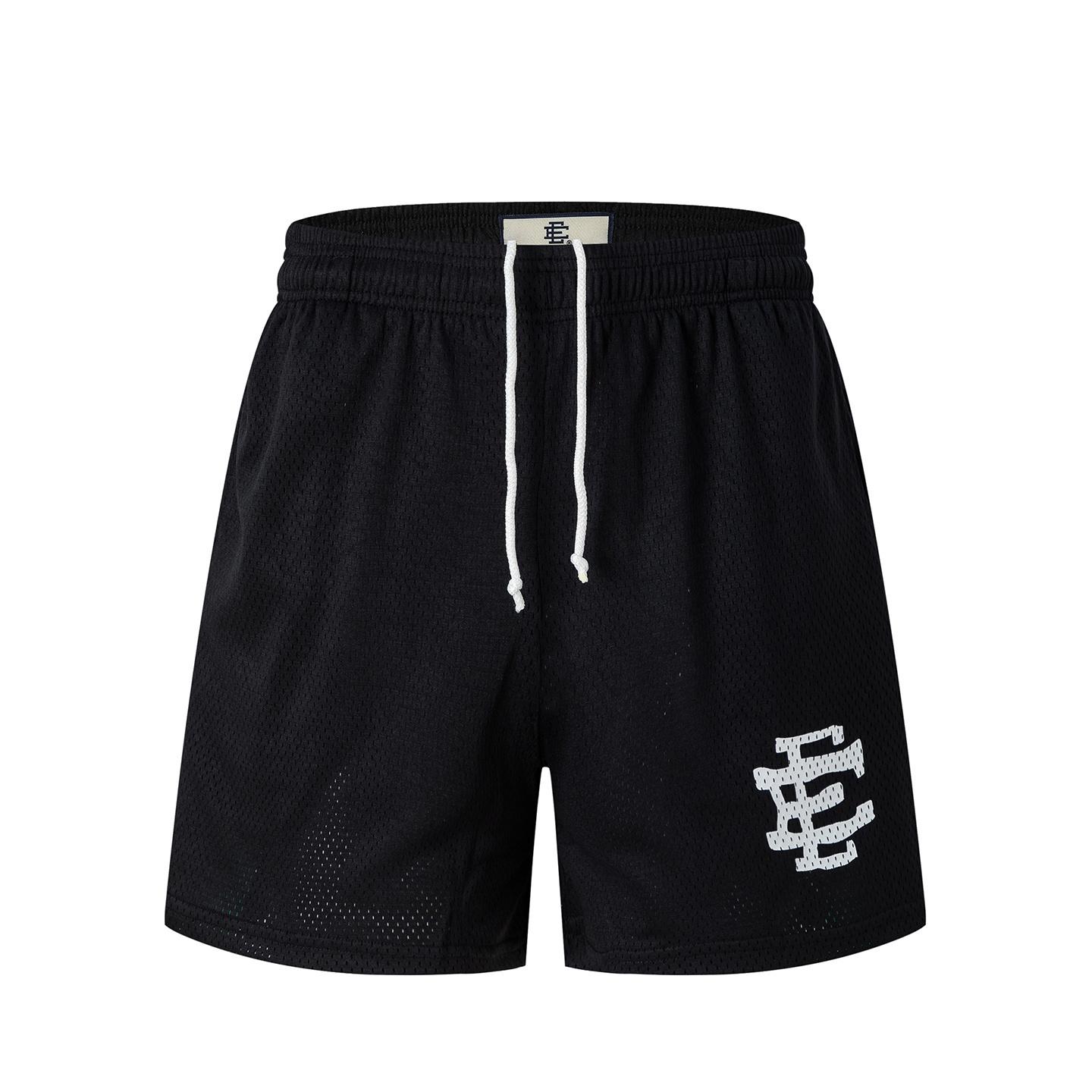 EES-16 Men s Mesh Basketball Shorts, Black Breathable Summer Street Beach Board Shorts S